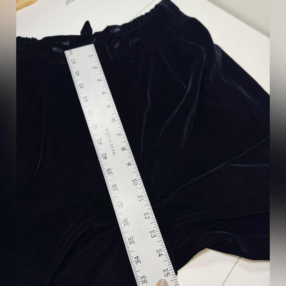 Nordstrom Wide Leg Velvet Pants Lucia Trouser Black SZ 16 LIKE NEW - Picture 13 of 16